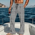 thumbnail image 1 of Txeol Mens Pajama Pants Sleep Lounge Bottom Classic Plaid Pants with Ppockets Comfy Elastic Waist Trousers,Gray,XXL, 1 of 10