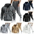 thumbnail image 1 of Txeol Mens Sweatsuits 2 Piece Set Cotton Tracksuit Hoodies and Sweapants Set with Pockets Big and Tall Fleece Jogging Suits L,Navy, 1 of 10