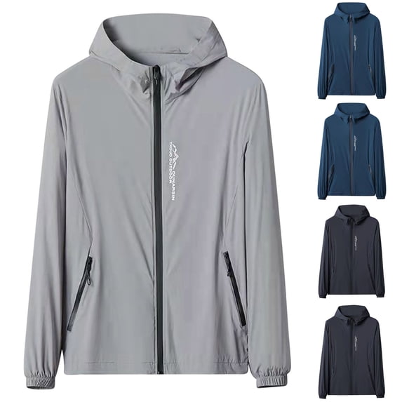 Txeol Mens UPF 50+ Hooded Top Lightweight Rash Guard Long Sleeve Shirt Jacket Quick Dry Full Zipper Hoodie Fishing Shirt,Dark Gray,XXL