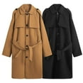 thumbnail image 1 of Txeol Mens Winter Trench Coat Wool Blend Single Breasted Pea Coats Long Sleeve Lapel Collar Long Jacket with Belted 2025,Khaki,M, 1 of 9