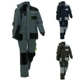 thumbnail image 1 of Txeol Mens Work Suit with Reflective Stripe, Color Block Zip Up Safety Jackets and Cargo Pants with Multi Pockets 2 Piece Outfits Sets for Construction Gray,XXL, 1 of 6