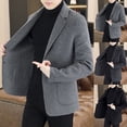thumbnail image 1 of Txeol Mens Work Trench Coat Casual Notched Lapel Collar Blazer Winter Warm Single Breasted Overcoat with Pockets 2025,Dark Gray,XXXXL, 1 of 7