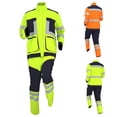 thumbnail image 1 of Txeol Mens Work Utility Sets 2 Piece Long Sleeve Reflective Workwear Mechanic Suit Windproof Waterproof High Visibility Coats and Pants Yellow,XXXXL, 1 of 6