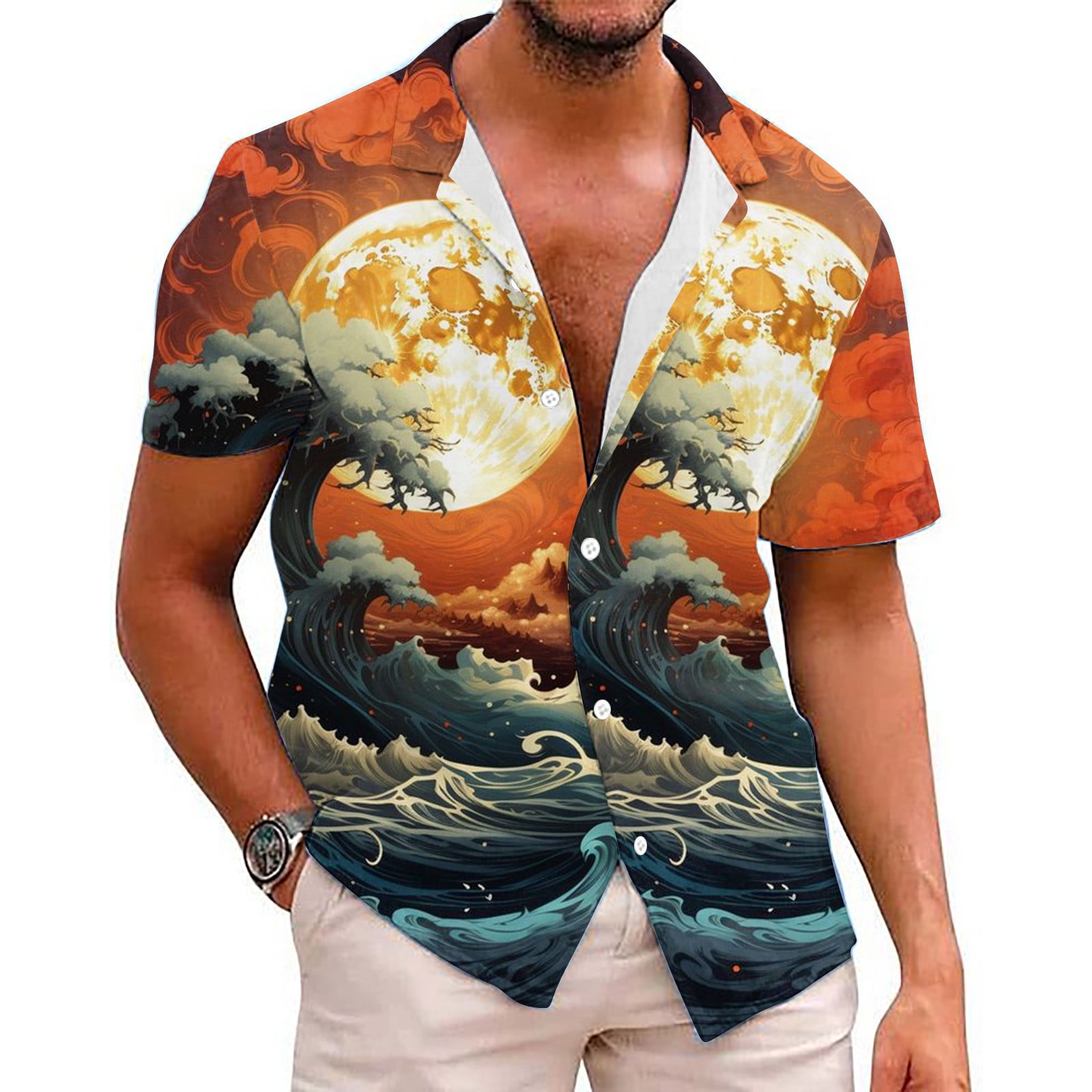 Txeol Novelty Hawaiian Shirts for Men,Men's Short Sleeve Hawaiian Shirt