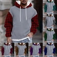 thumbnail image 1 of Txeol Oversized Hoodies for Men Big and Tall Fleece Lined Sweatshirts Christmas Plaid Long Sleeve Pullover Tops with Kangaroo Pocket,Green,XXXL, 1 of 6