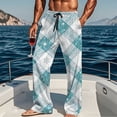 thumbnail image 1 of Txeol Plaid Baggy Pj Pants Men Elastic Waist Drawstring Trousers Lightweight Straight Leg Lounge Pants with Pockets,Multicolor,L, 1 of 9