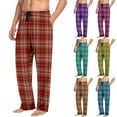 thumbnail image 1 of Txeol Plaid Pajama Pants for Men Straight Leg Lounge Pants Cotton Comfy Pj Bottoms with Pockets Sleepwear Christmas Gifts,Mint Green,XXL, 1 of 7