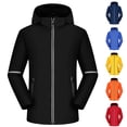 thumbnail image 1 of Txeol Reflective Winter Coats for Men Waterproof Thick Fleece Lined Hooded Jackets Outdoor Warm Coat with Zipper Pockets,Black,XXXXL, 1 of 4