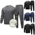 thumbnail image 1 of Txeol Sweatsuits for Men 2 Piece Sherpa Lined Crewneck Pullovers and Drawstring Jogger Pants Sets Solid Color Winter Thermal Tracksuits Navy,XXL, 1 of 3