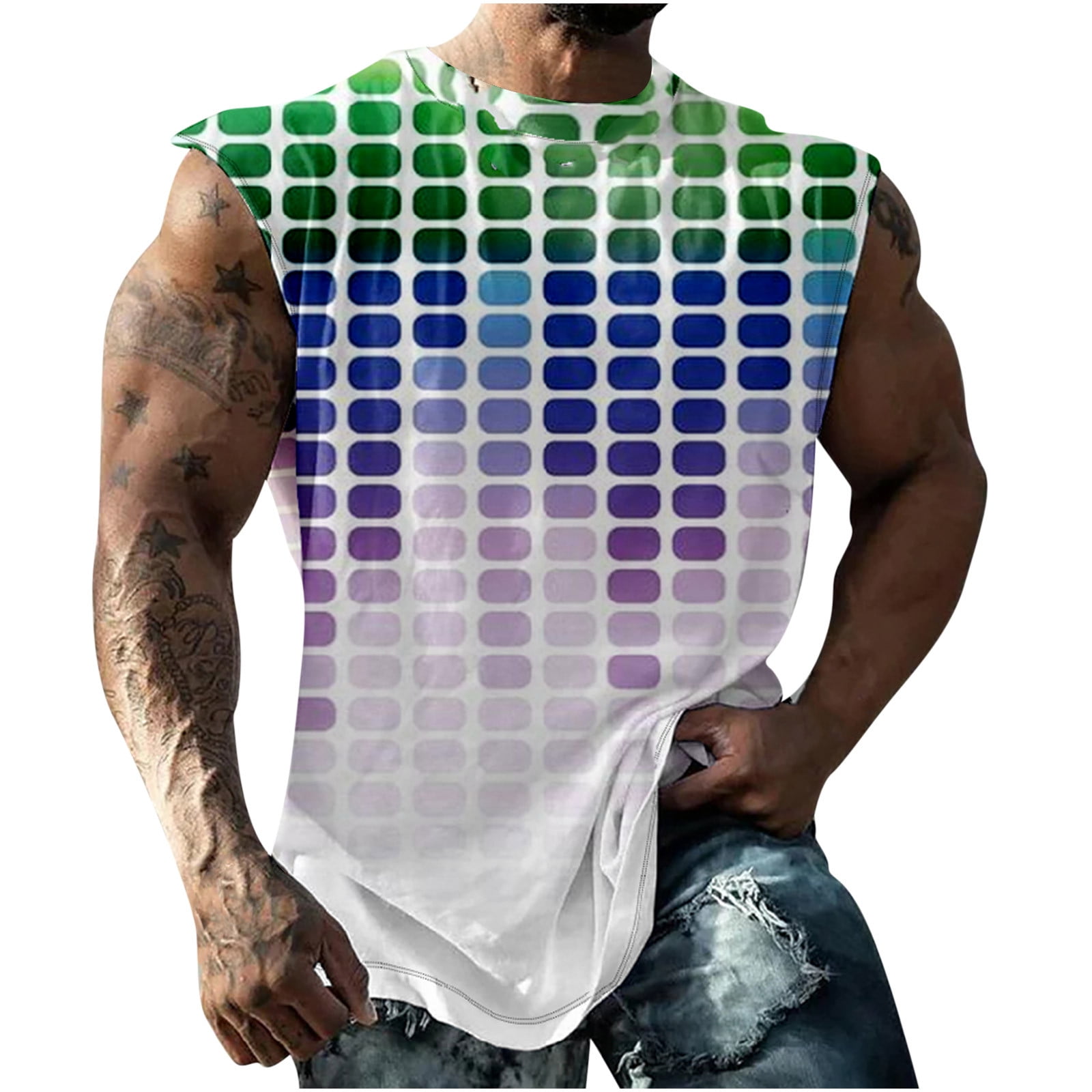 Txeol Tank Tops for Men Athletic,Men's Workout Tank Tops Graphic Tees