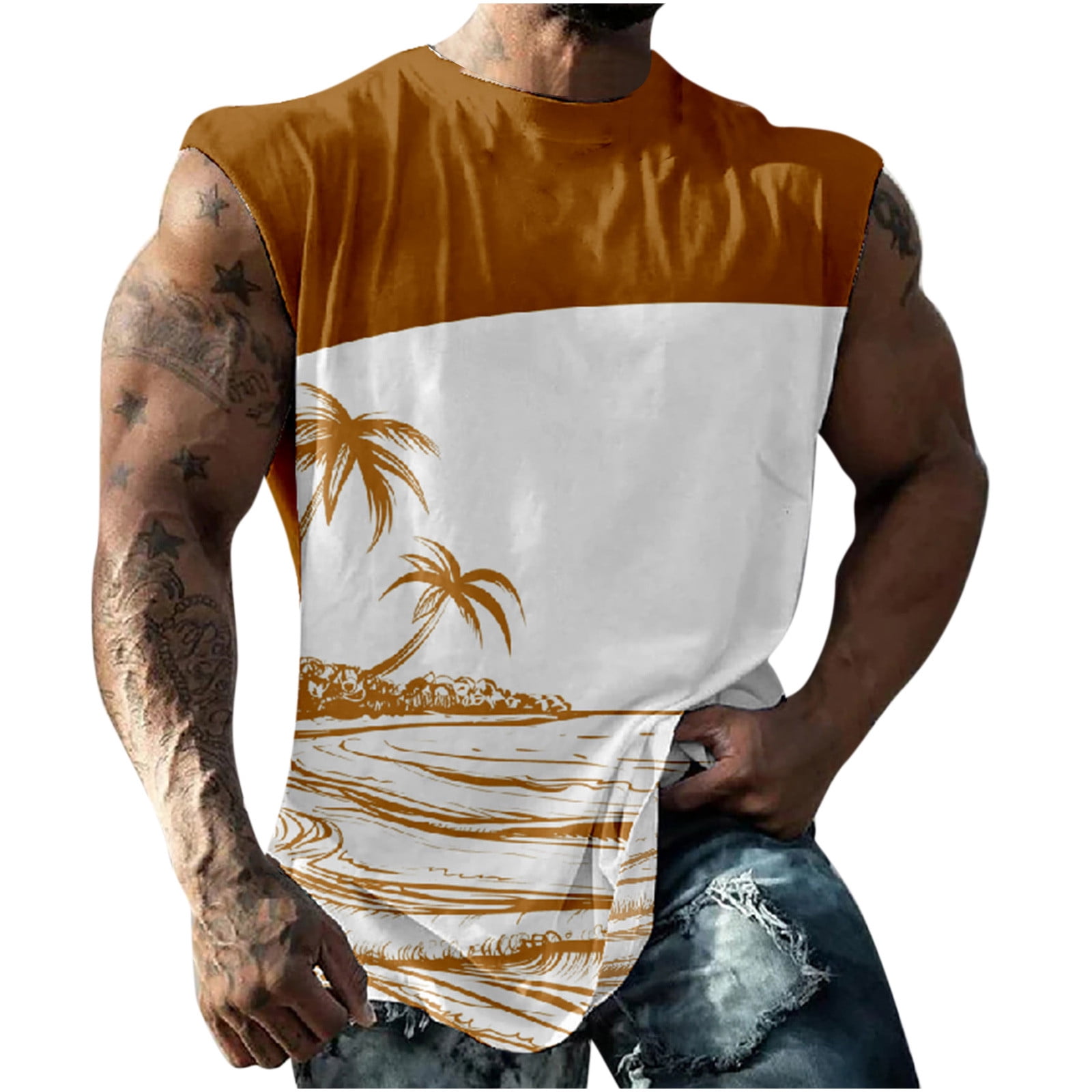 Txeol Tank Tops for Men Beach Wear,Men's Workout Tank Tops Graphic Tees ...