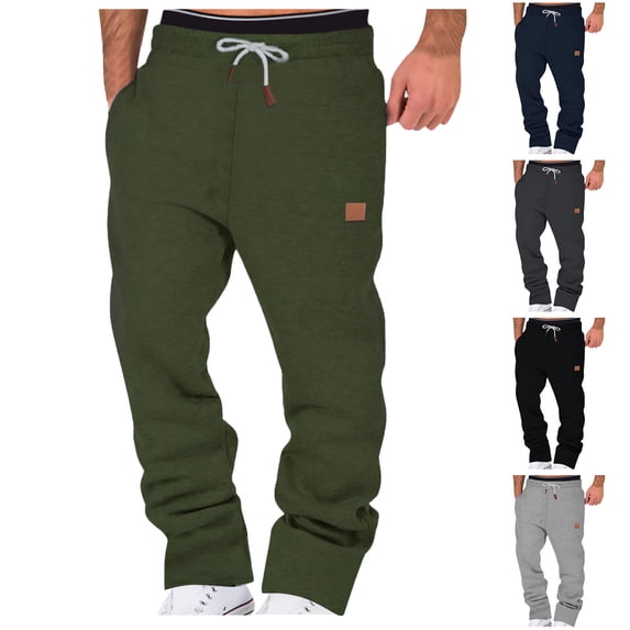 Txeol Tapered Sweatpants Men Big and Tall Elastic Waist Drawstring Pants with Pockets,Navy,XL