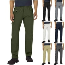 Txeol Travel Pants for Men Elastic Waist Lightweight Waterproof Straight Leg Hiking Golf Trousers with Zipper Pockets 2025-Navy,L