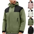 thumbnail image 1 of Txeol Travel Rain Jackets for Men Waterproof with Hood Full Zip Fleece Lined Raincoat Outdoor Hiking Climbing Windbreaker,White L, 1 of 9