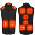 thumbnail image 1 of Txeol Unisex Winter Heated Vest Double Zones Control 11 Heating Areas Jacket Lightweight Outdoor Hiking Heated Vests Coat,Black,XXL, 1 of 5