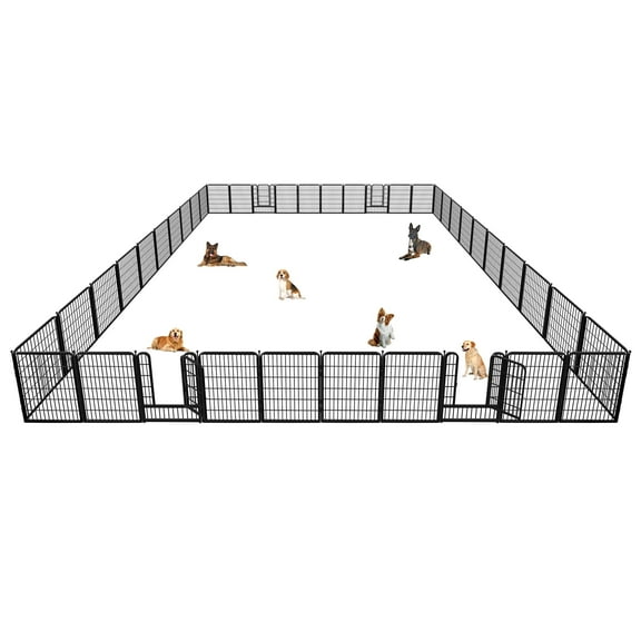 Txh001 Dog Playpen Outdoor,36 Panels 40inch Metal Dog Fence with Doors for Large/Medium/Small Dogs Pet Puppy Playpen Exercise Pen for RV, Camping, Yard