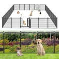 thumbnail image 1 of Txh001 Metal Garden Fence with Gate 24 Panels 55ft(L)×32in(H) Outdoor Decorative Wire Fence Animal Barrier No Dig Temporary Fencing for Yard, 1 of 10