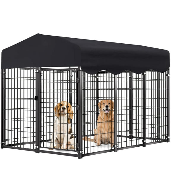 Txh001 Outdoor Dog Kennel, Large Kennel with UV-Resistant Roof 6.2ft x 4ft x 4.5ft Dog Run for Dogs