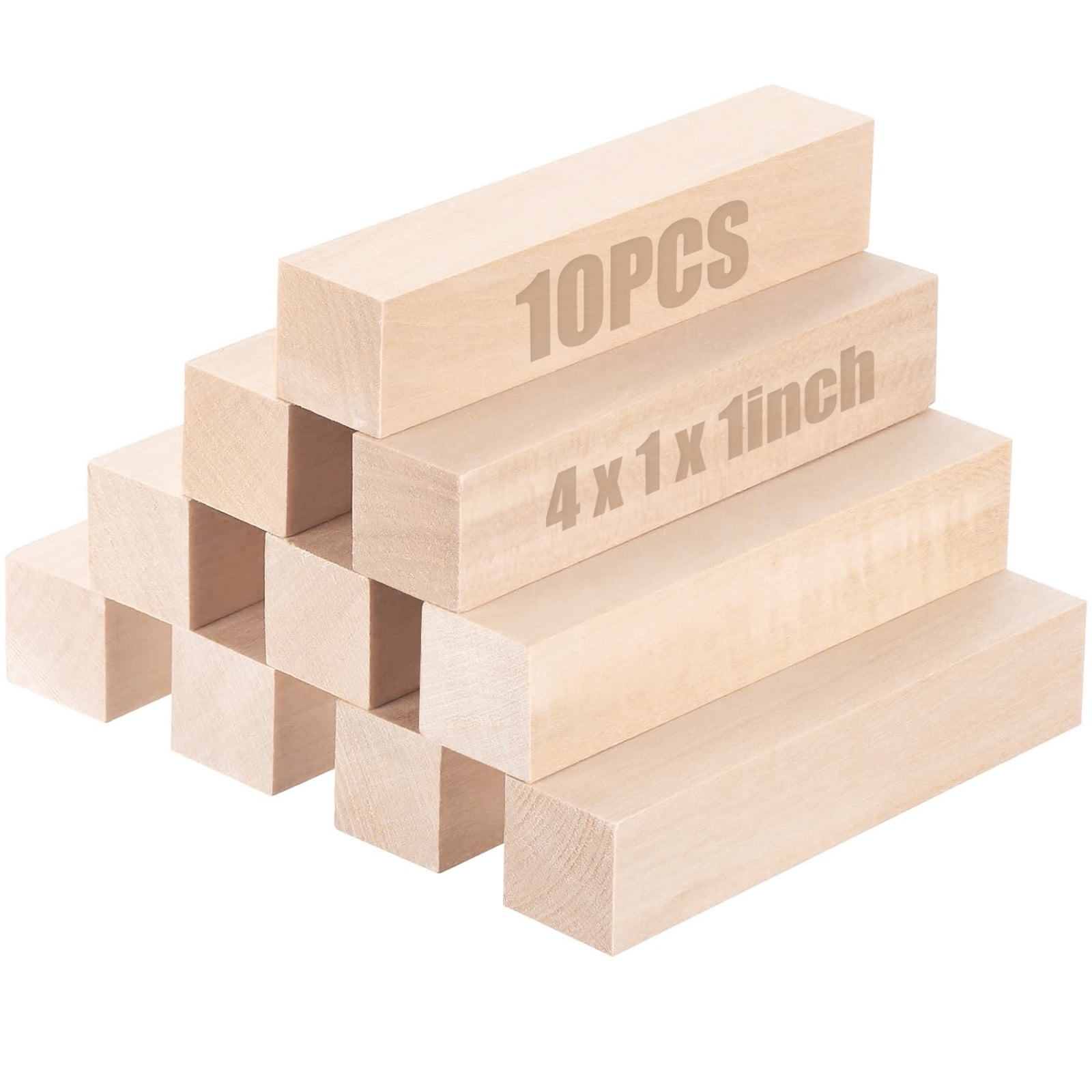 Txkrhwa 10 Pack Basswood Carving Blocks, 4 inch x 1 inch Whittling Wood ...