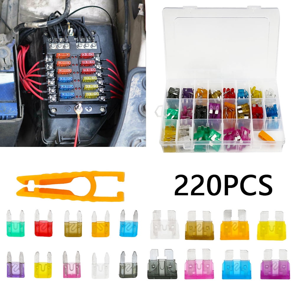 Txkrhwa 220Pcs Car Blade Fuses Assortment Kit Automotive Fuses Standard