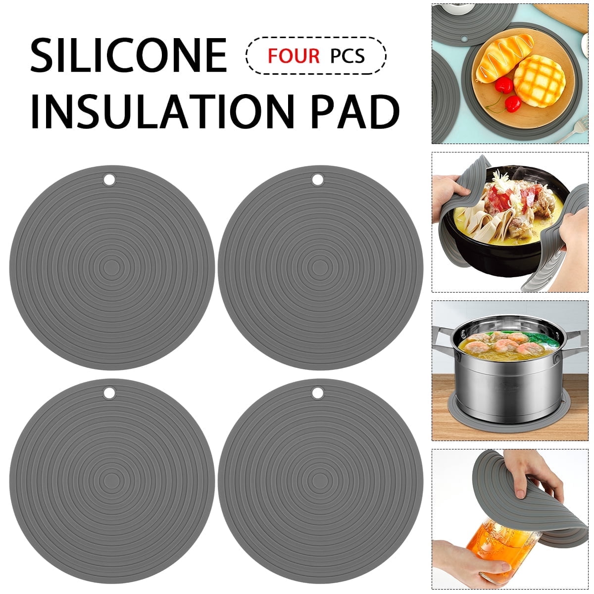 Txkrhwa 4PCS Silicone Trivets Mats for Pots and Pans Heat Resistant Pot ...