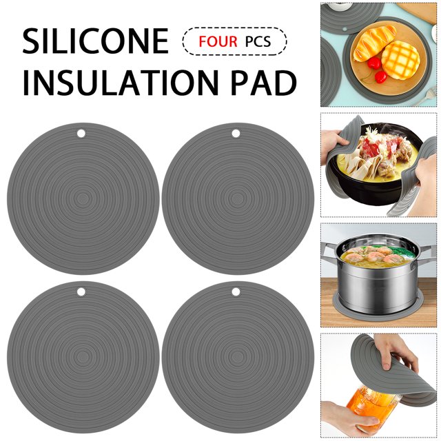 Txkrhwa 4PCS Silicone Trivets Mats for Pots and Pans Heat Resistant Pot