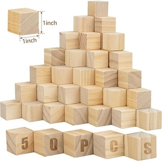 Wooden Cubes, 200 Pieces Natural Square Wooden Blocks Unfinished Craft  Wooden Squares
