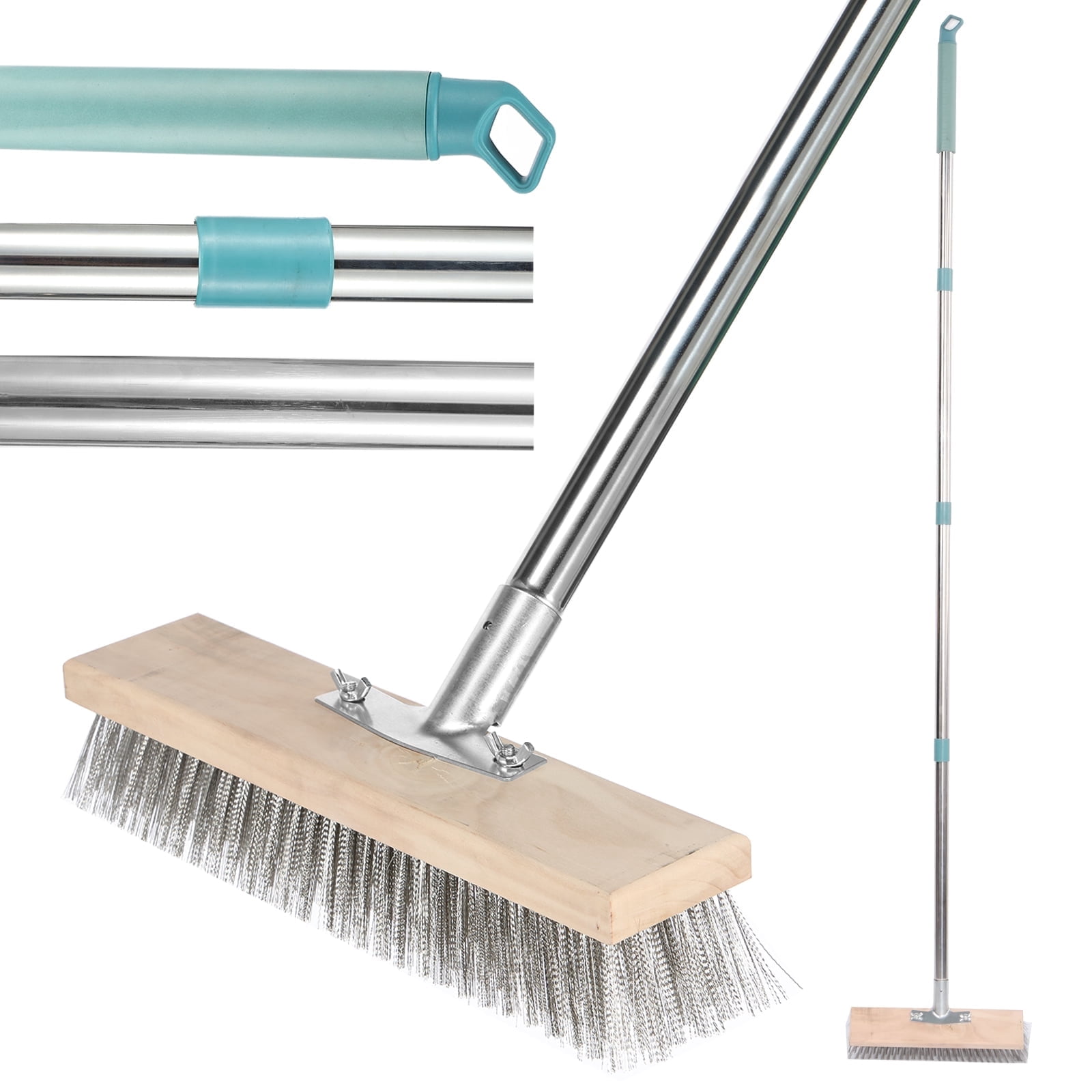 Txkrhwa 69inch Wire Deck Scrub Brush, Stainless Steel Wire Floor Brush ...