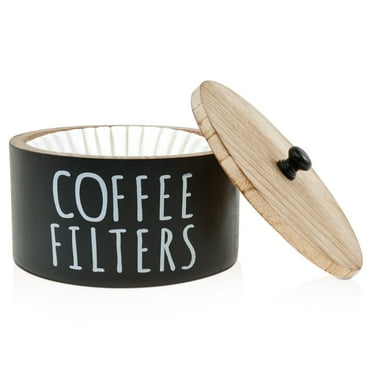 Txkrhwa Coffee Filter Holder, Wooden Coffee Filter Storage Container with Lid, Coffee Filter Dispenser, Sturdy Coffee Pod Organizer, Coffee Filter Basket for Bar Counter Coffee Bar Decor