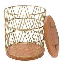 Txkrhwa Coffee Pod Organizer with Wood Base, Large Capacity Coffee K Cup Holder, Gold Coffee Pod Holder, Espresso Pod Storage Holder, Coffee Bar Basket for Counter