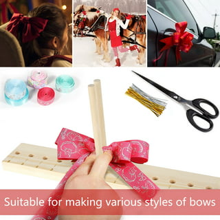 Bow Maker Bow Making Tool for Ribbon, Wooden Wreath Bow Maker for Making Gift Bows, Wrist Corsages, Christmas Halloween Decorations, Hair Bows
