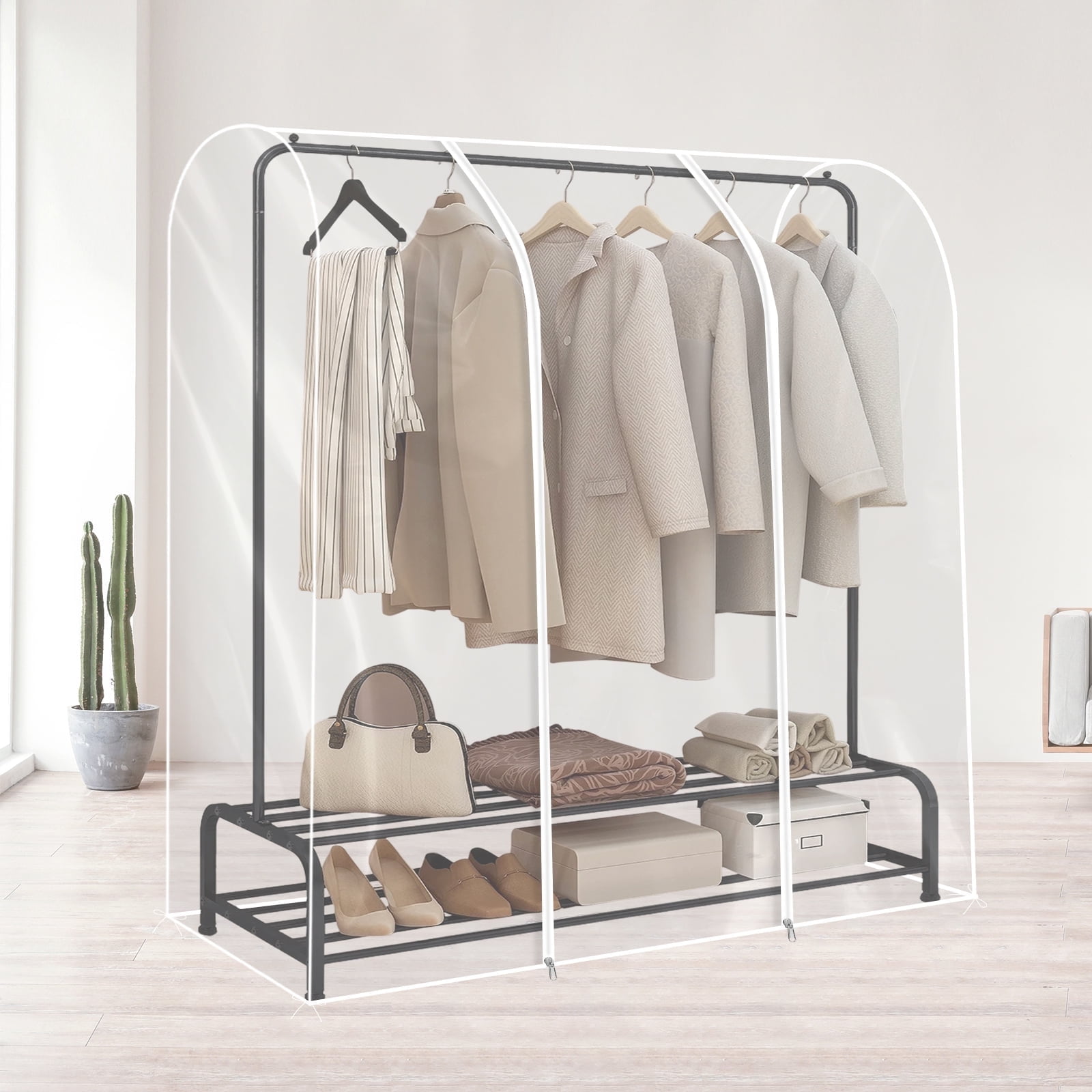 Clearn Rack Cover Txkrhwa Clear Garment Rack Cover, Dustproof, Waterproof PEVA, Foldable ...