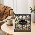thumbnail image 1 of Txkrhwa K Cup Storage Organizer, Coffee Pod Holder with Wooden Base, Coffee Capsule Metal Basket, Coffee Bar Accessories for Kitchen Office Cafe, 1 of 11