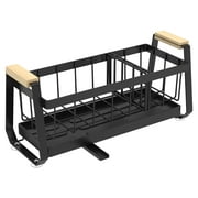 Txkrhwa Sponge Holder for Kitchen Sink, Stainless Steel Sink Caddy with Auto Drain Tray, Kitchen Sink Organizer, Dish Rag Holder with Dishcloth Holders & Towel Rack, Cutlery and Chopsticks Holder