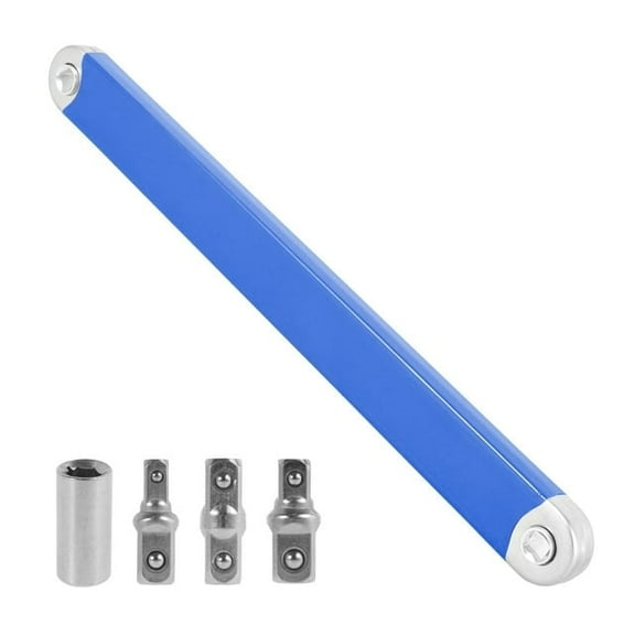 Txkrhwa Offset Extension Wrench, 15.4 Inch High Carbon Steel Ratchet Wrench Extender with 1/4 Inch 3/8 Inch 1/2 Inch Square Drive Adapter Tight Reach Extension Wrench for Tight Space