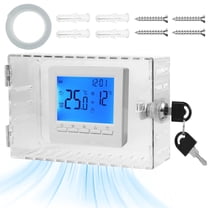 Txkrhwa Universal Thermostat Lock Box with Key Clear Acrylic Thermostat Cover Guard with Lock Easy to Install for Home Office School Restaurant 4.7 x 7.3 x 2.2 Inches