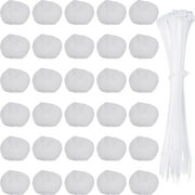 Txkrhwa 30PCS Washing Machine Lint Traps, Nylon Washer Lint Catcher, Laundry Mesh Washer Hose Filter, Washer Hose Lint Traps with 30 Cable Ties for Washing Machine Sink Bathtub Prevent Drain Clogging