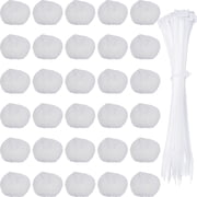 AEVXKHI 30PCS Washing Machine Lint Traps, Nylon Washer Lint Catcher, Laundry Mesh Washer Hose Filter, Washer Hose Lint Traps with 30 Cable Ties for Washing Machine Sink Bathtub Prevent Drain Clogging