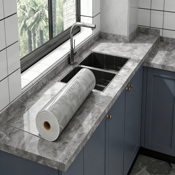 Txlpkdyx 1 Roll Self-Adhesive Wall Sticker,Waterproof and Oil-Proof Peel,for Kitchen Countertop,Cabinet,Bathroom,and Living Room Home Decor