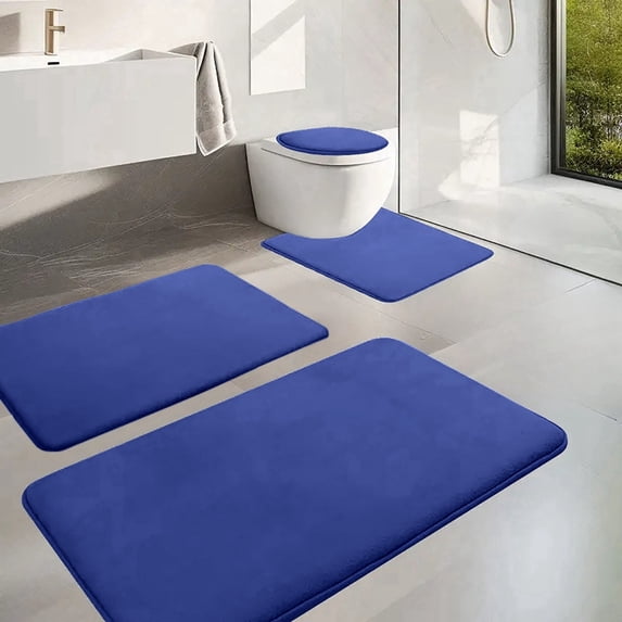 Txlpkdyx 4-Piece Bathroom Rug Set,Memory Foam Bath Mats with Toilet Lid & Contour Cover,Super Absorbent & Quick-Drying Non-Slip Floor Carpet,Machine Washable