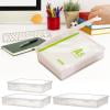 Txlpkdyx Clear Acrylic File Storage Box with Lid,Stackable A4/Letter Size Document Organizer for Home Office,Dust-Proof Transparent Paper Holder