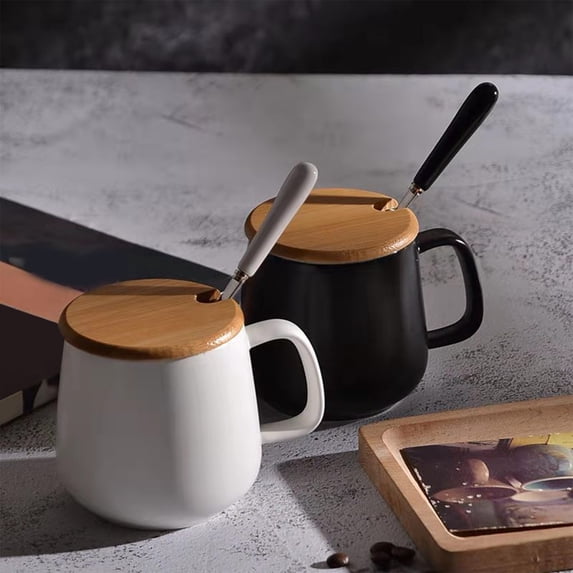 Txlpkdyx Coffee Cup Gift Couple Mug Ceramic Big Belly Cup Set With Lid Coffee Mug Originality Cup Concise Style