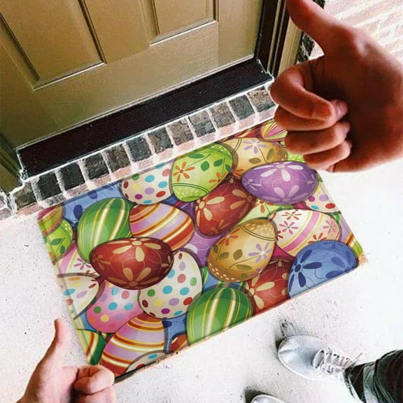 Txlpkdyx Easter Bath Mat,Super Absorbent & Quick-Drying Bathroom Rug with Non-Slip Rubber Backing,Machine Washable Shower Floor Mat,Cute Bunny & Egg Design
