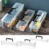 Txlpkdyx Large Clear Storage Organizer Box with Handle,Adjustable Compartments for Hardware,Screws,Nuts & Bolts,Heavy-Duty Plastic Tool Case with Secure Latches