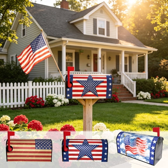 Txlpkdyx Magnetic Mailbox Covers,Designs USA American Flag Mailbox Decor,Weatherproof Mail Box Cover for 4th of July