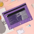 thumbnail image 1 of Txlpkdyx Transparent PVC 3-Hole Pencil Pouch,Zipper Pen Case & Document Storage Folder,Large Capacity Study Supply Organizer for Office & Travel, 1 of 7