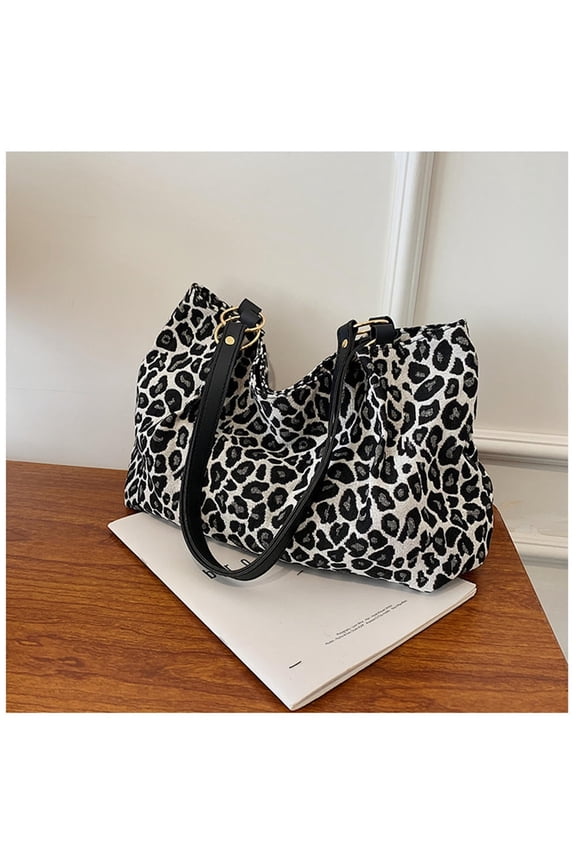 Large Capacity Bag Crossbody Bag Leopard Print Shoulder Bag Tote Bag Black