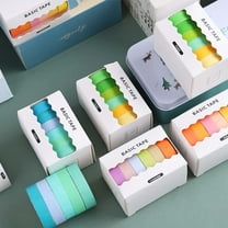 Txmfgh 6-Color Solid Washi Tape Set – Versatile Japanese Paper Tape for Journals, Scrapbooking, DIY Crafting, and Decoration