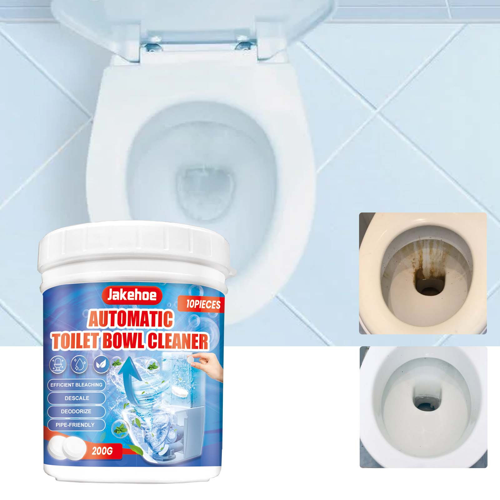 Txmfgh Automatic Toilet Bowl Tablets - Powerful Bathroom Tank Cleaner ...