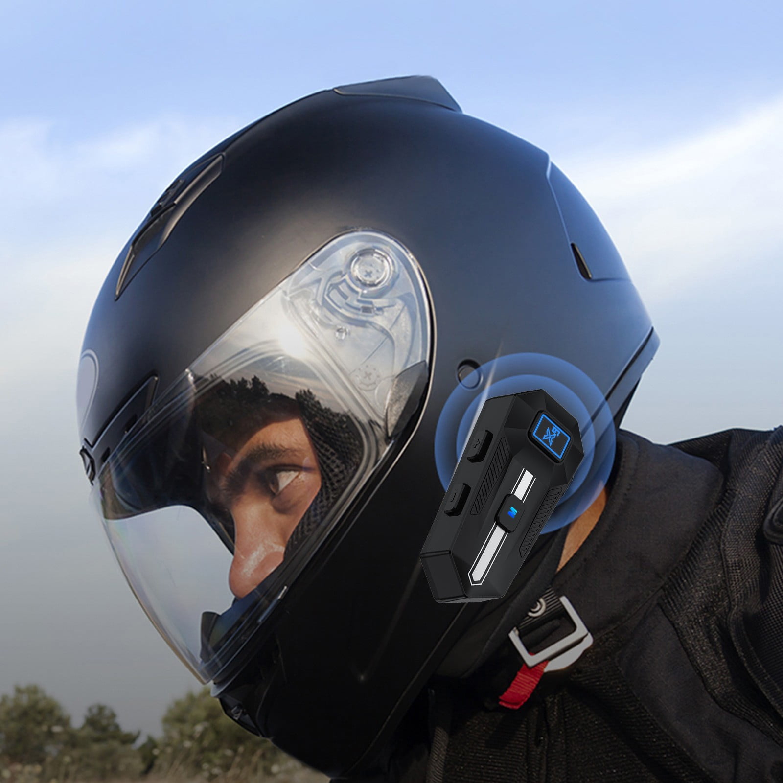 Txmfgh Bluetooth 5.3 Motorcycle Helmet Earphones with Smart Noise